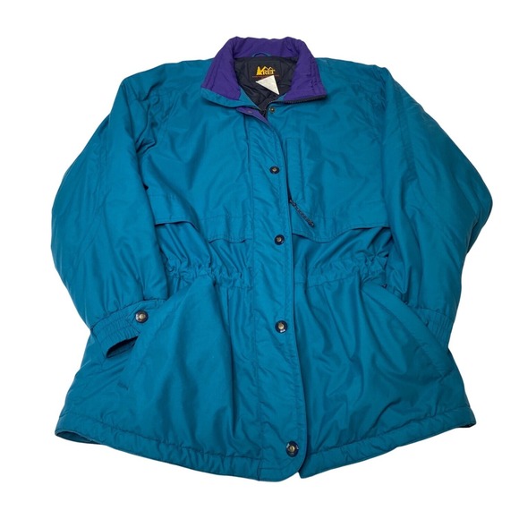 REI Jackets & Blazers - Vintage REI Womens Outdoor Jacket XL Teal & Purple Quilted Lining Long Sleeve 90